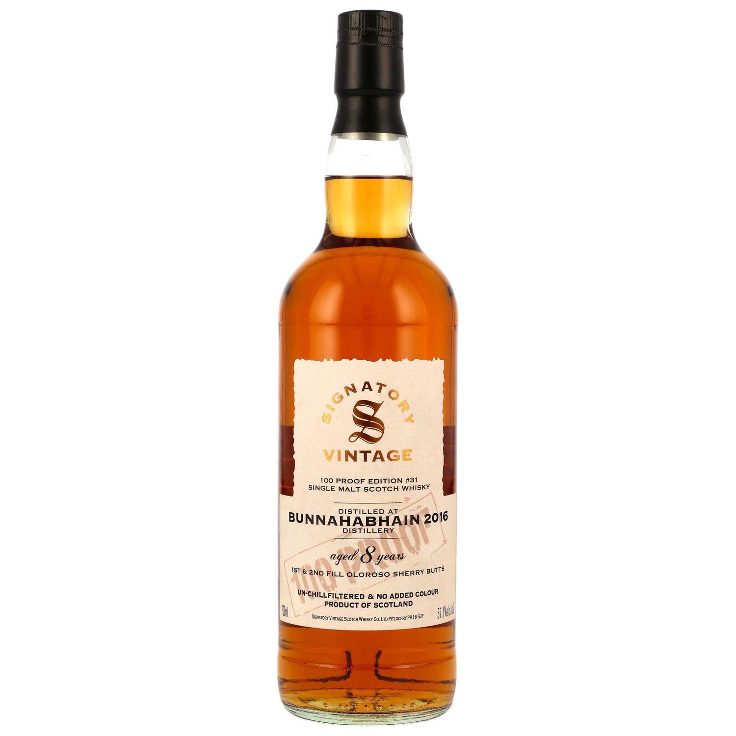 Bunnahabhain - 8 Jahre - 2016/2024 - SV 100% Proof #31 - 57,1% - 1. & 2. Fill Oloroso Sherry