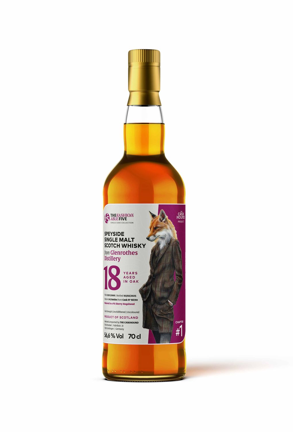 The Fashionable Five - Glenrothes - 18yo - 1st Fill PX-Sherry Cask - 56,6%