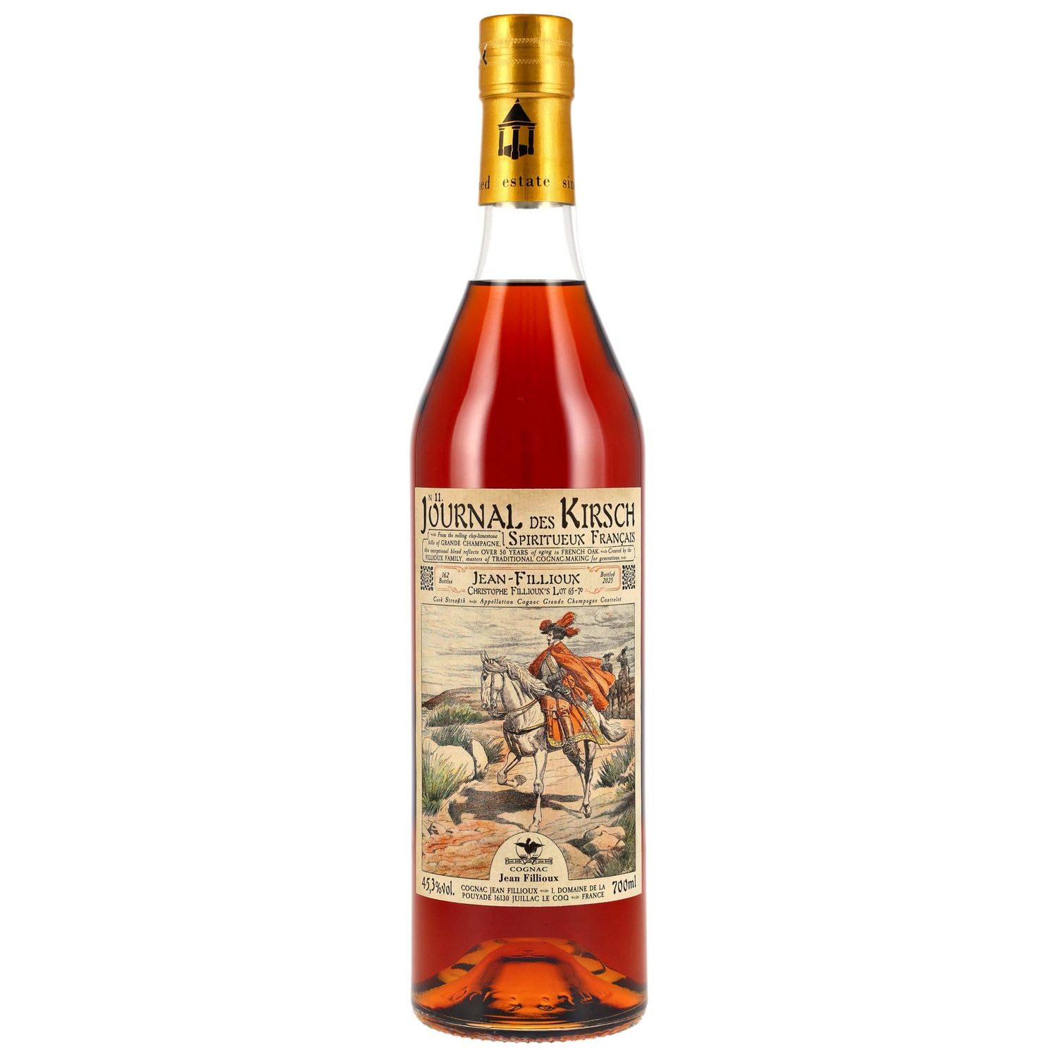 Jean Fillioux Lot 65-70 - Cognac Grande Champagne - Journal des Kirsch - 45,%