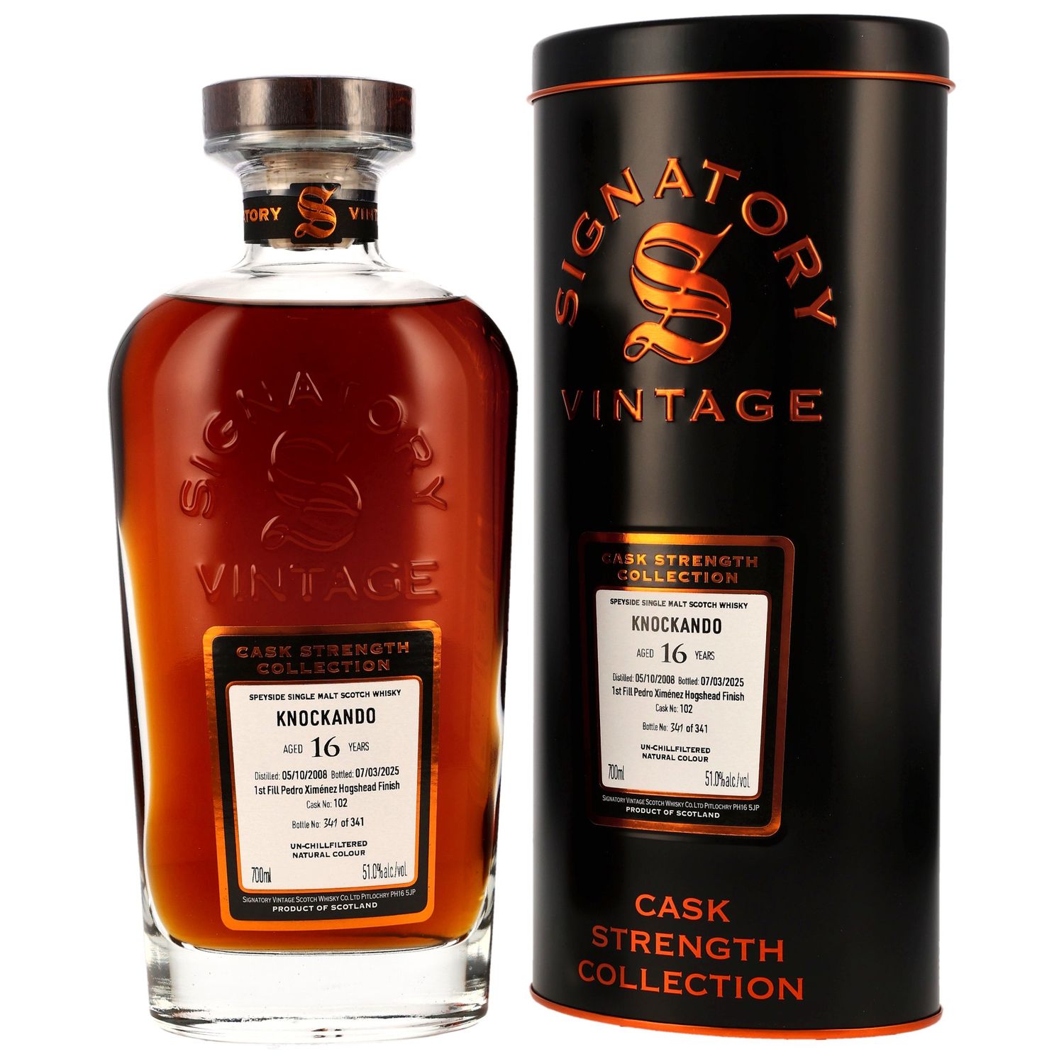 Knockando 2008/2025 - 16 Jahre - Sig CS - 1st Fill PX Hogshead Finish #102 - 51%