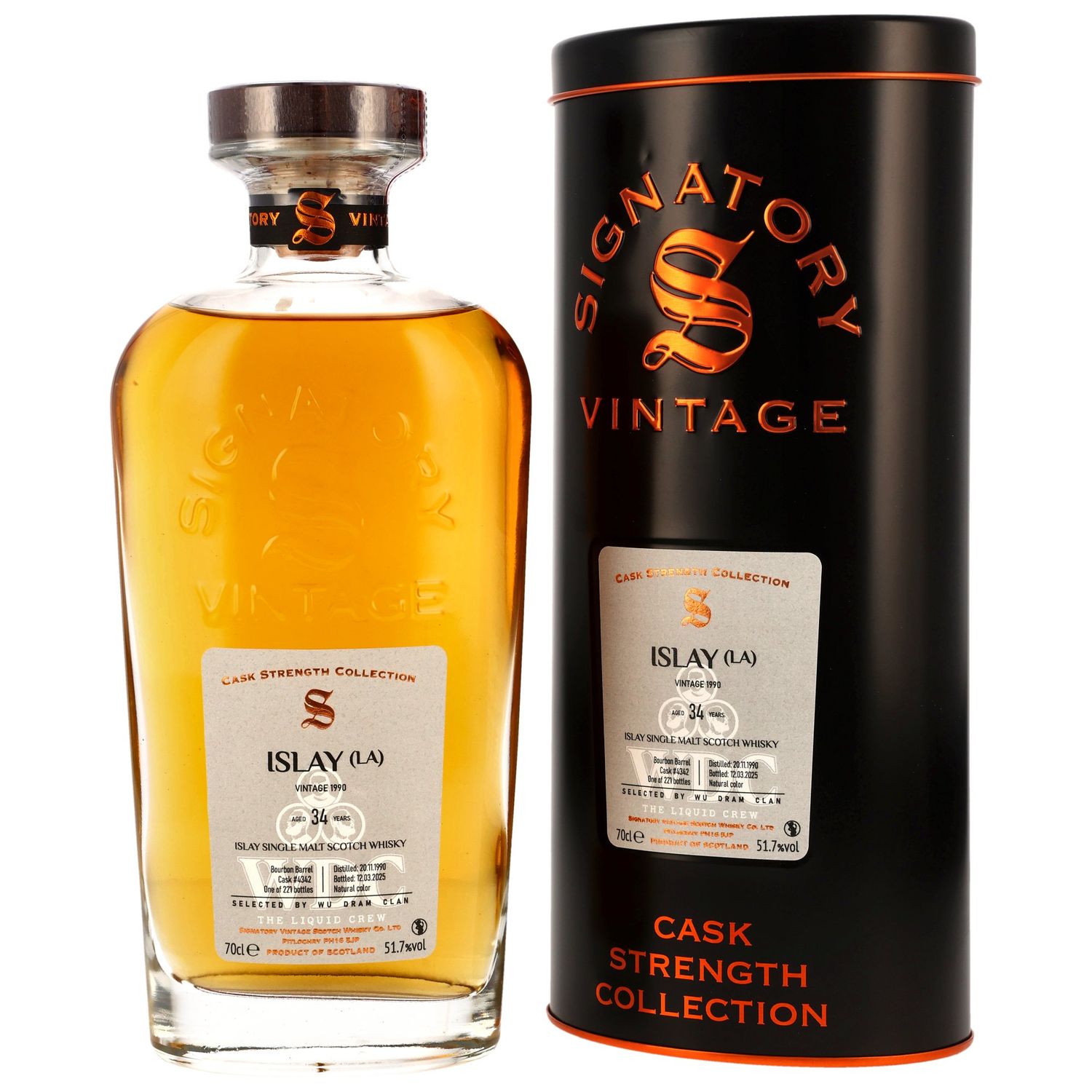 Islay (LA) 1990/2025 - 34 Jahre  - Sig CS Bourbon Barrel #4342 Wu Dram Clan - 51,7%