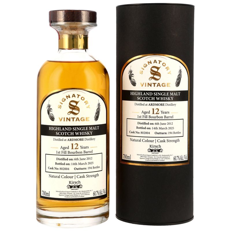 Ardmore -  2012/2025 - 12 Jahre - Bourbon Barrel #802004 - 60,7%