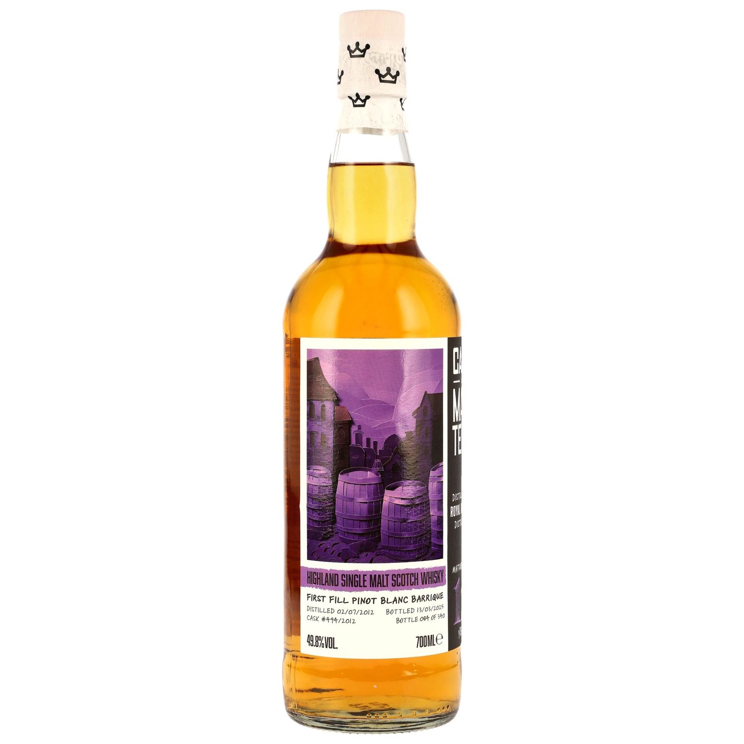 Royal Brackla - 2012/2025 - 12 Jahre - 1st Fill Pinot Blanc Barrique #494/2012 - Cask Masters - Brave New Spirits - 49,8%
