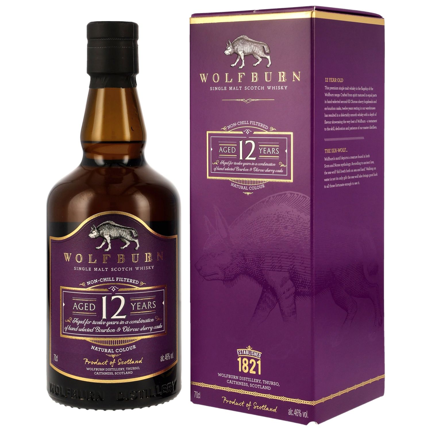 Wolfburn - 12 Jahre - Single Malt - Bourbon & Oloroso Sherry Casks - 46%