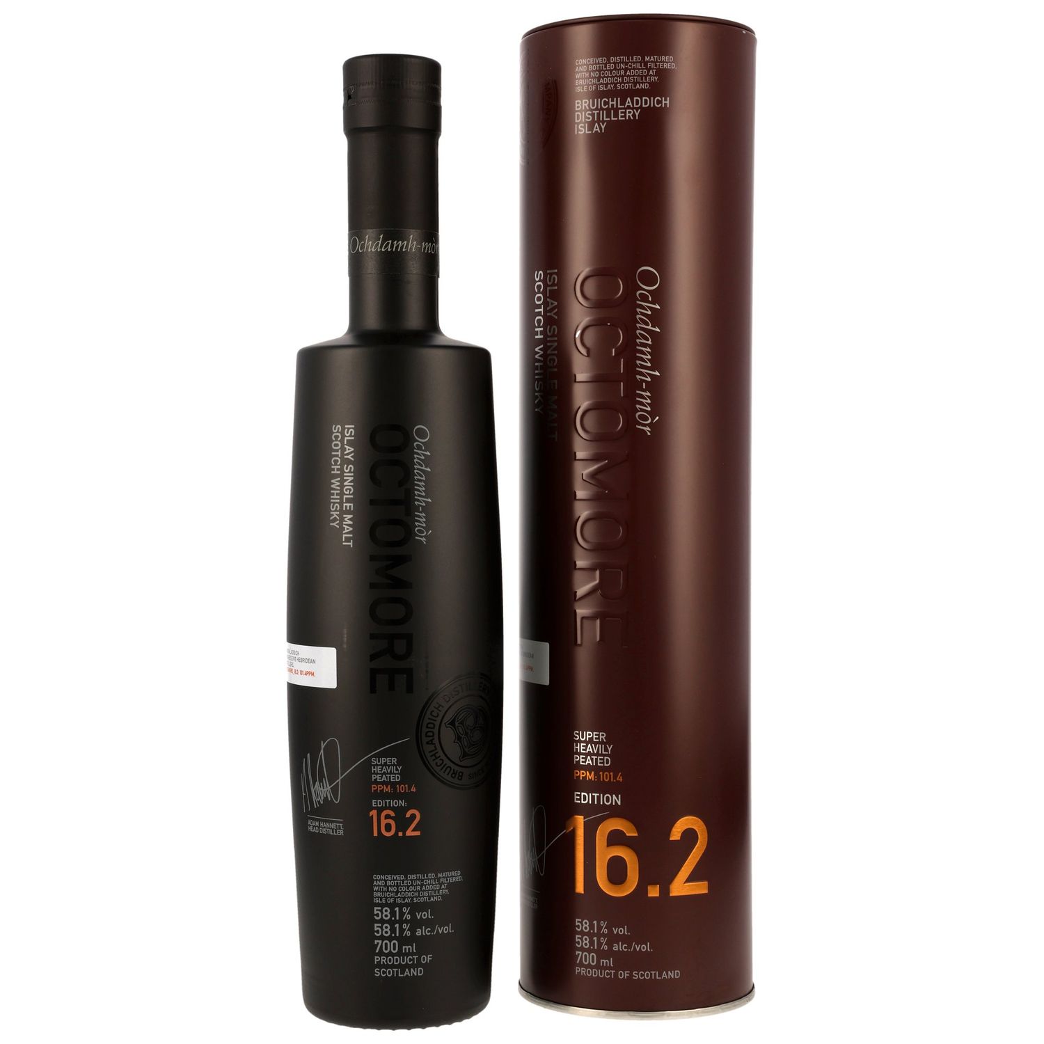 Octomore 16.2 - 101,4 ppm - 58,1% - Oloroso & Bordeaux - finish madeira & moscatel