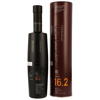 Octomore 16.2 - 101,4 ppm - 58,1% - Oloroso & Bordeaux - finish madeira & moscatel Octomore 16.2 - 101,4 ppm - 58,1% - Oloroso & Bordeaux - finish madeira & moscatel