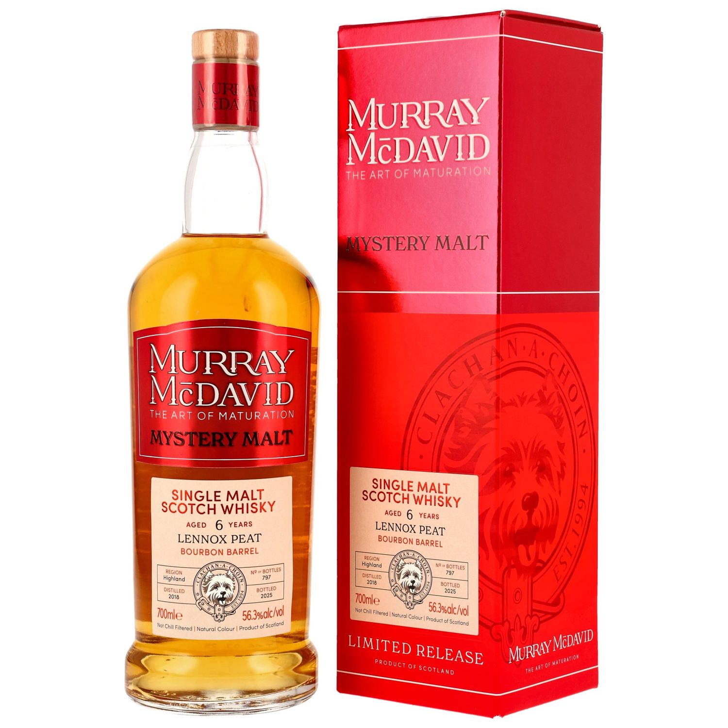 Lennox Peat 2018/2025 - 6 Jahre - Bourbon Barrel  - Murray McDavid - 56,3%