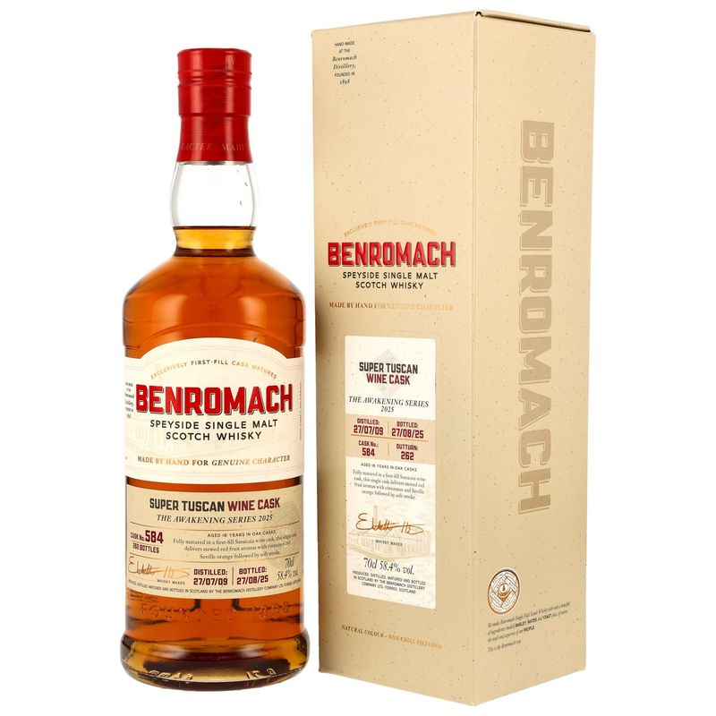Benromach - 2009/2025 - 16 Jahre - 1st Fill Sassicaia Wine Cask #584 - The Awakening Series - 58,4%
