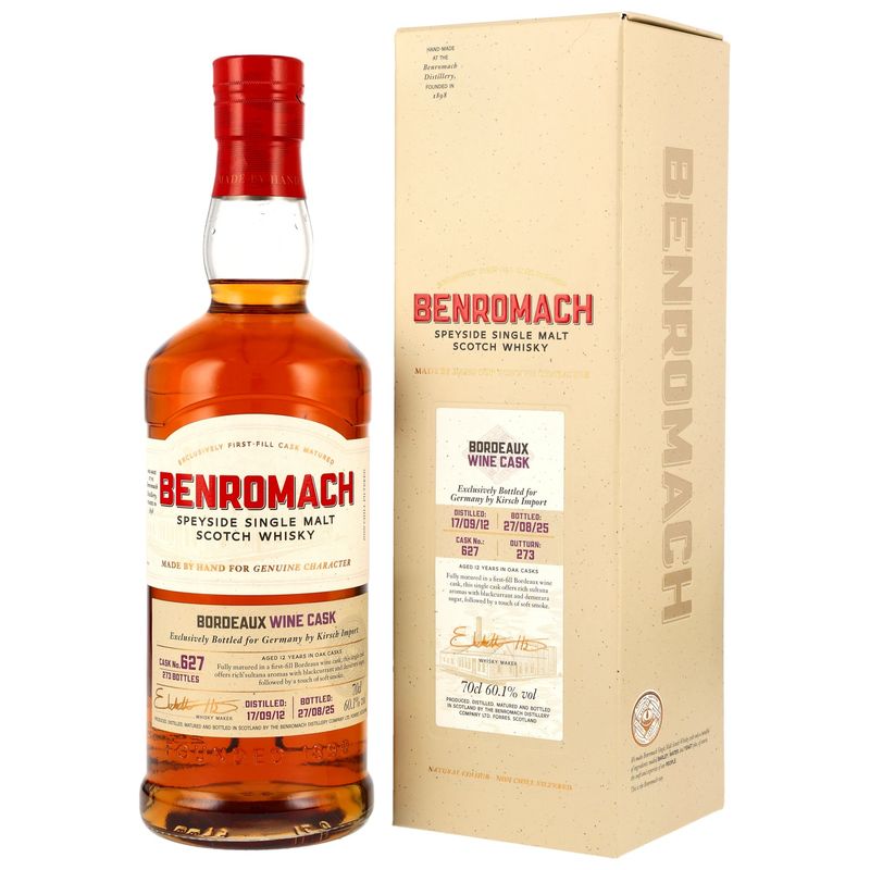 Benromach - 2012/2025 - 12 Jahre - 1st Fill Bordeaux Wine Cask #627 - Kirsch - 60,1%