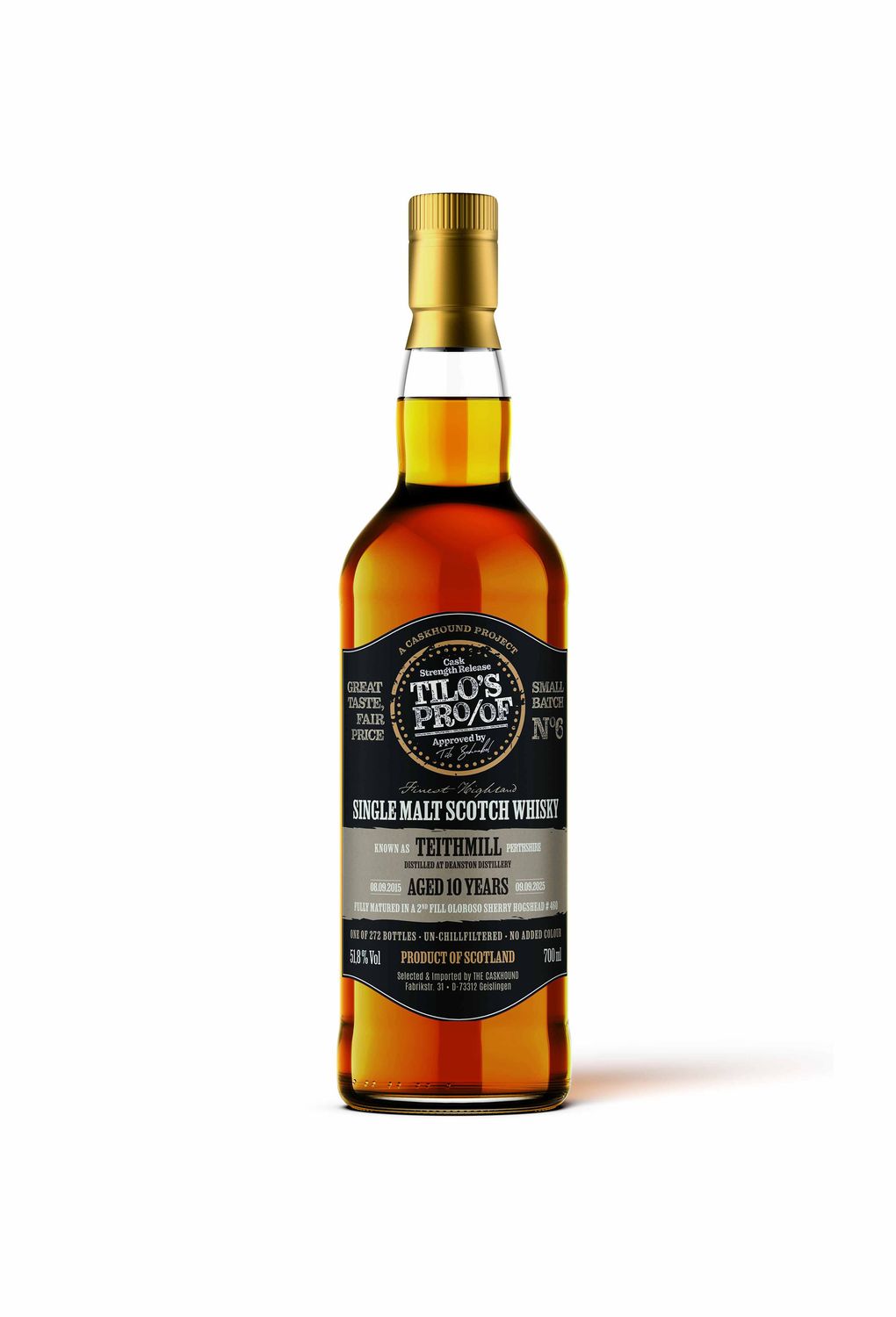 Tilo's Proof #6 - Teithmill (Dist. at Deanston Distillery) - 2nd Fill Oloroso Sherry Cask