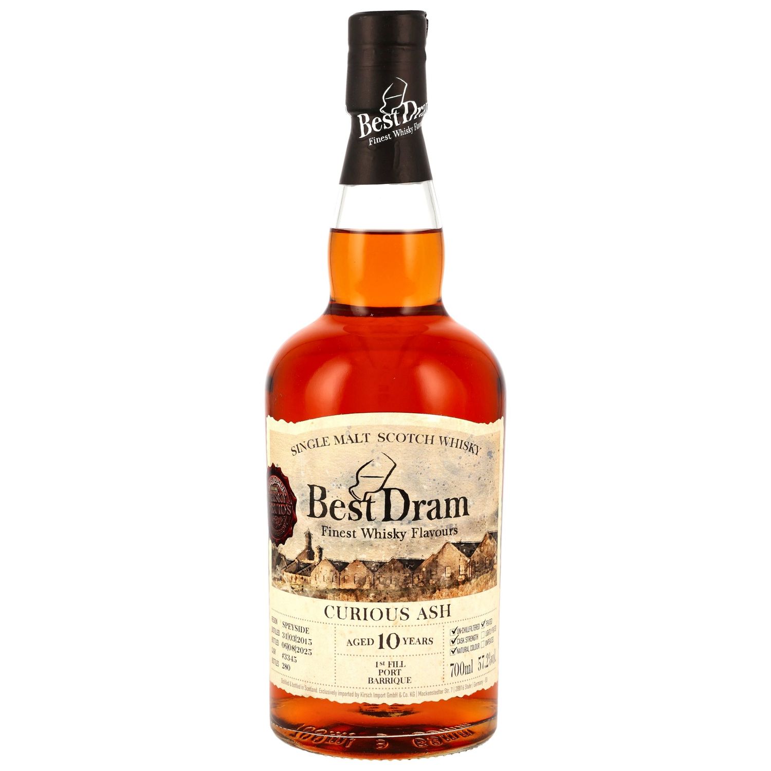 Curious Ash - 2015/2025 – First Fill Port Barrique – Peated - 57,2%
