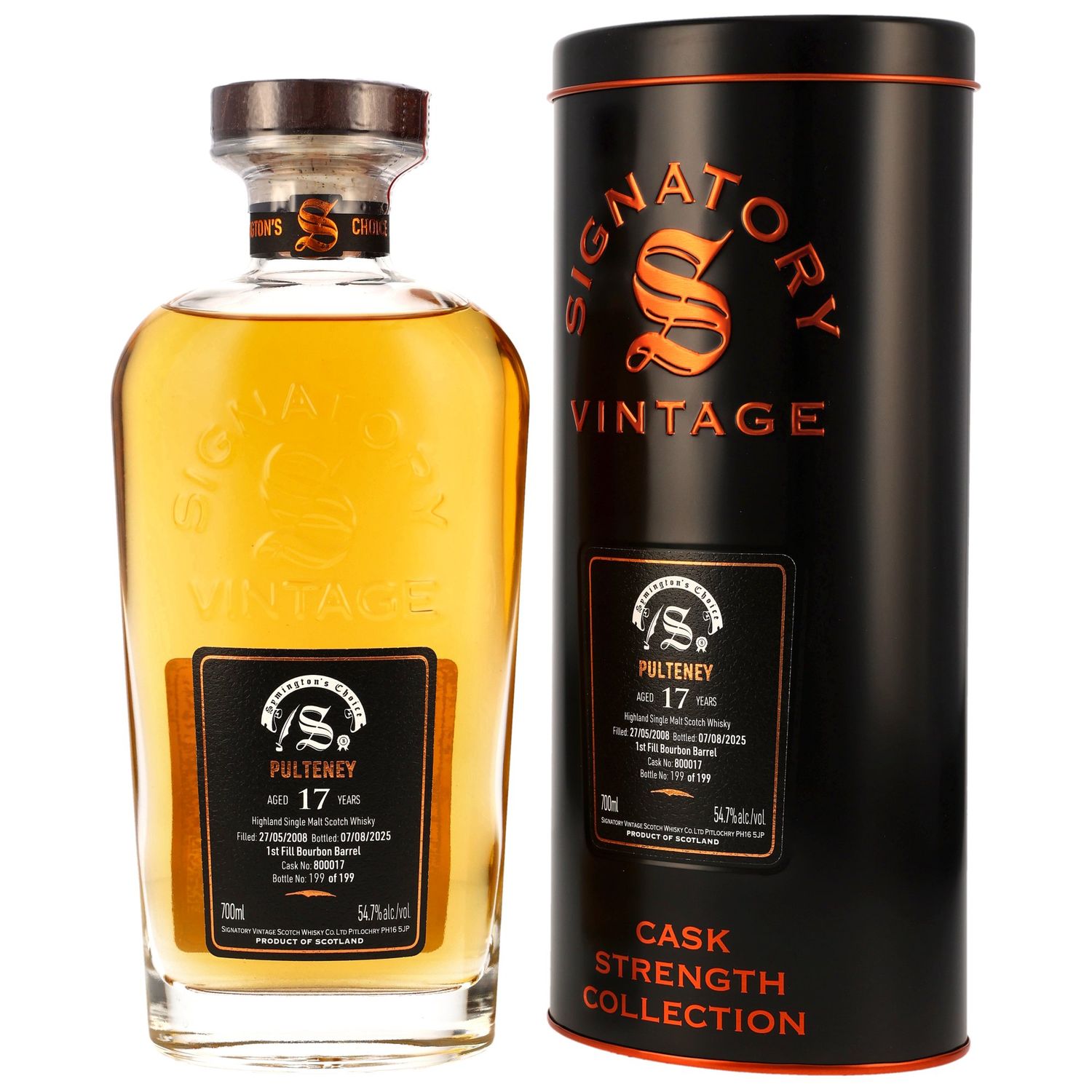 Pulteney - 2008/2025 - 17 Jahre - 1st Fill Bourbon Barrel #800017 - Signatory Symingtons Choice - 54,7%