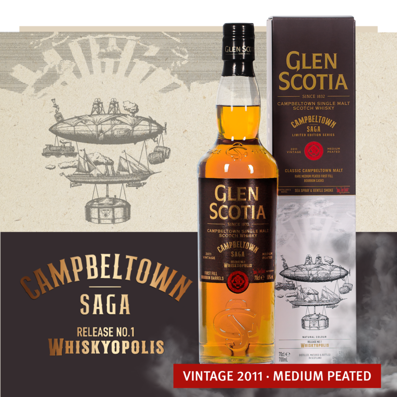 Glen Scotia Campbeltown Saga Whiskypolis - 2011 - 50% - medium peated Glen Scotia Campbeltown Saga Whiskypolis - 2011 - 50% - medium peated
