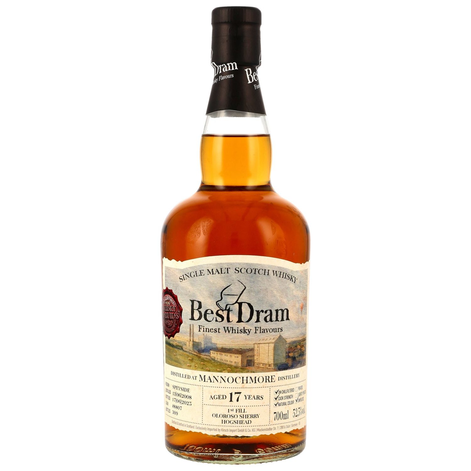 Mannochmore 2008/2025 - 17 Jahre - 1st Fill Oloroso Hogshead #8807 (Best Dram) - 52,5% Mannochmore 2008/2025 - 17 Jahre - 1st Fill Oloroso Hogshead #8807 (Best Dram) - 52,5%