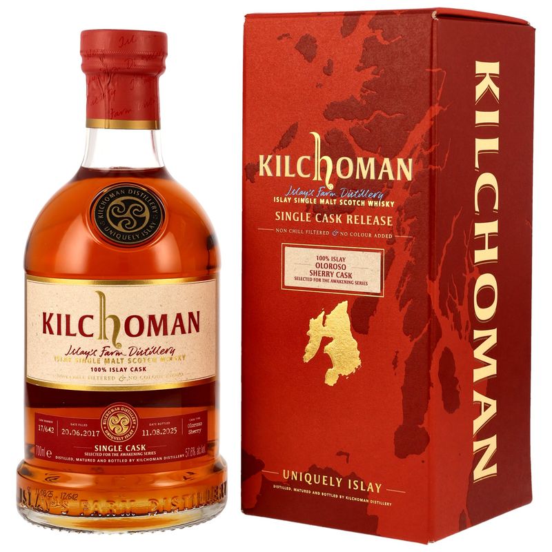 Kilchoman - 100% Islay - 2017/2025 - 8 Jahre Oloroso Sherry Cask # 17/642 - 57,6% - Awakening Series