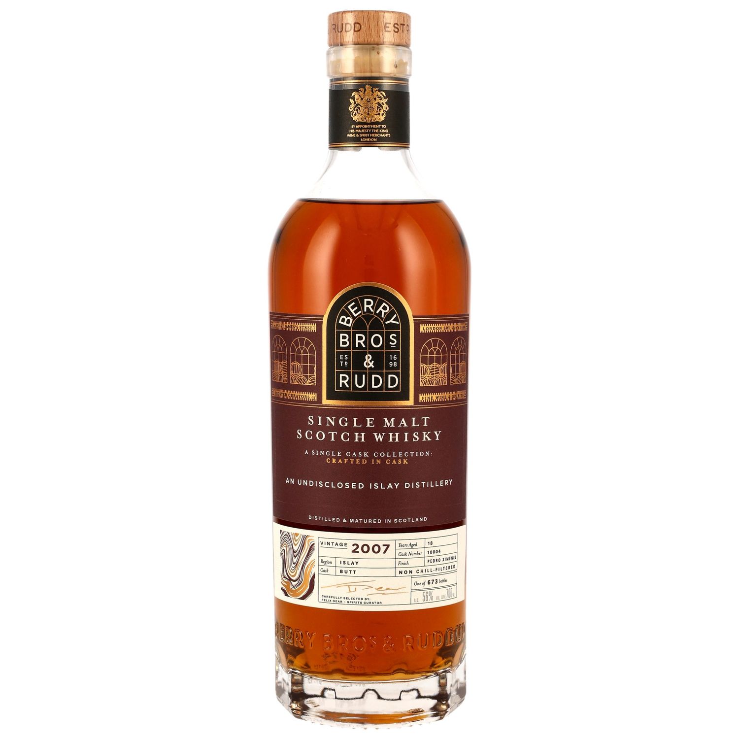 Single Islay Malt 2007/2025 - 18 y.o. - PX Sherry Cask Finish #10004 (Berry Bros & Rudd) - 56%