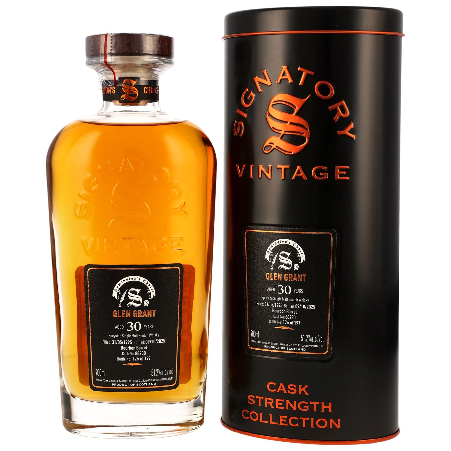 Glen Grant 1995/2025 - 30 Jahre - Bourbon Barrel #88230 - Sig Symingtons Choice - 51,2%