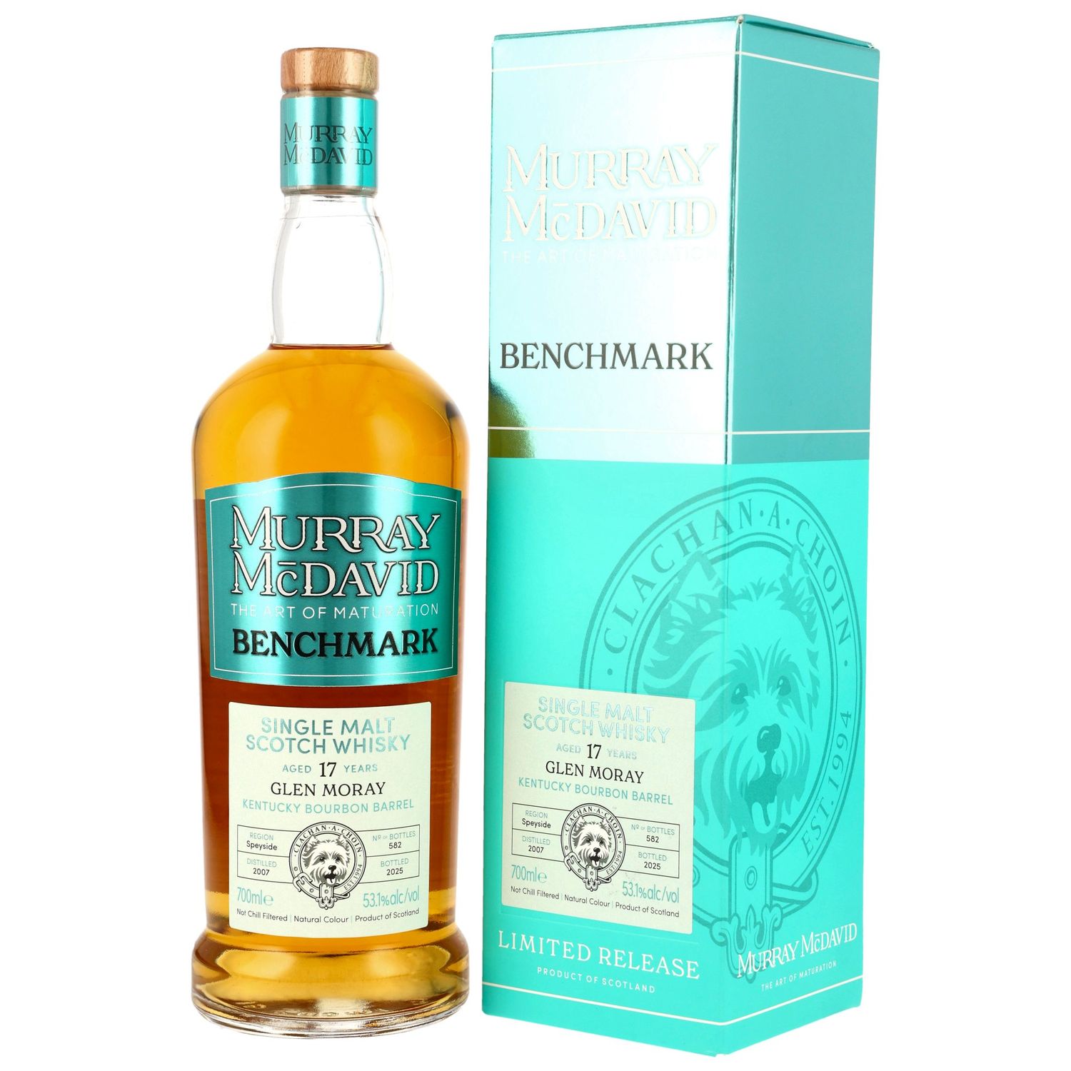 Glen Moray 2007/2025 - 17 Jahre - Kentucky Bourbon Barrels - Murray McDavid - 53,1%