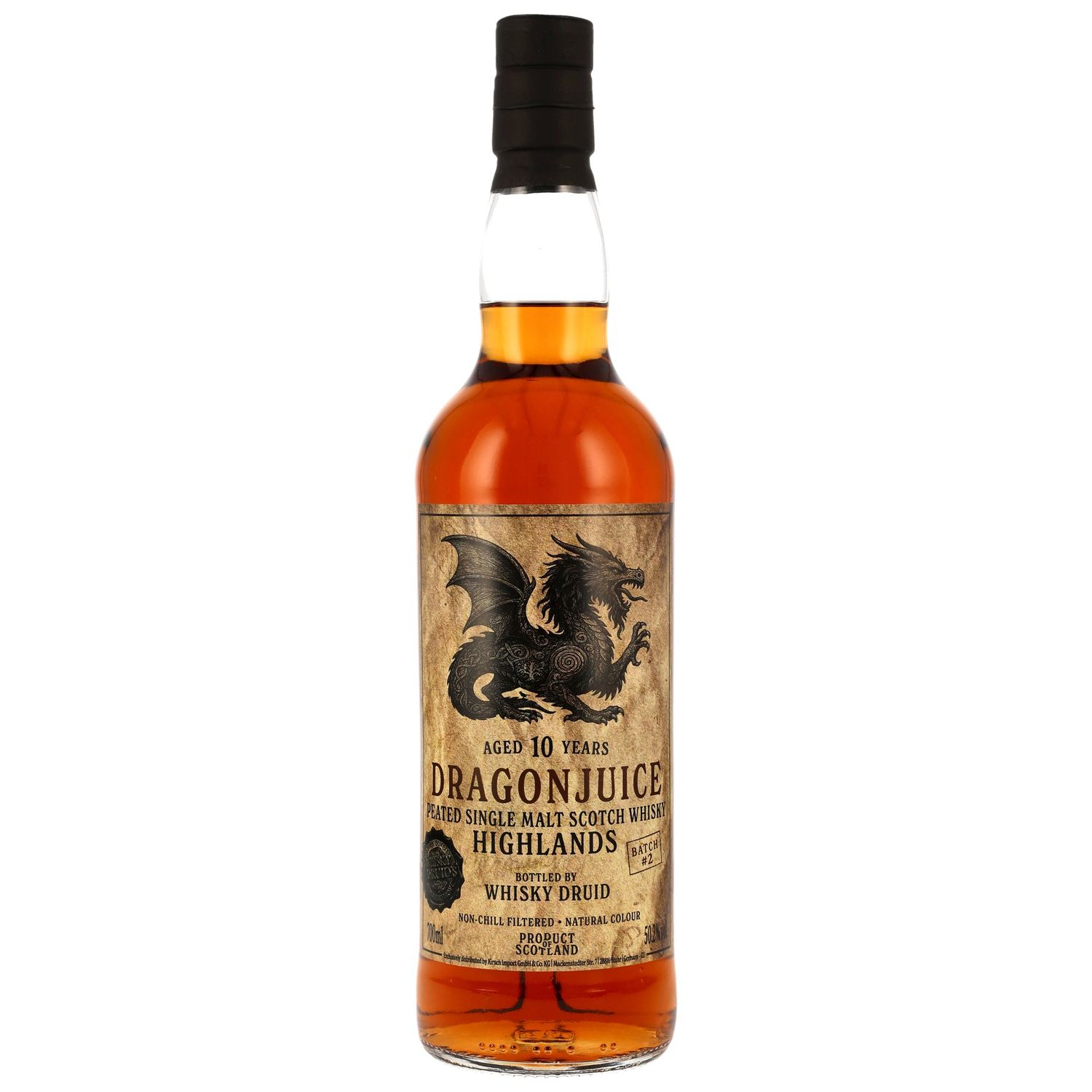 Dragonjuice 10 Jahre - Highlands - Peated Single Malt Whisky - Batch #2 - Whisky Druid - 50,2%