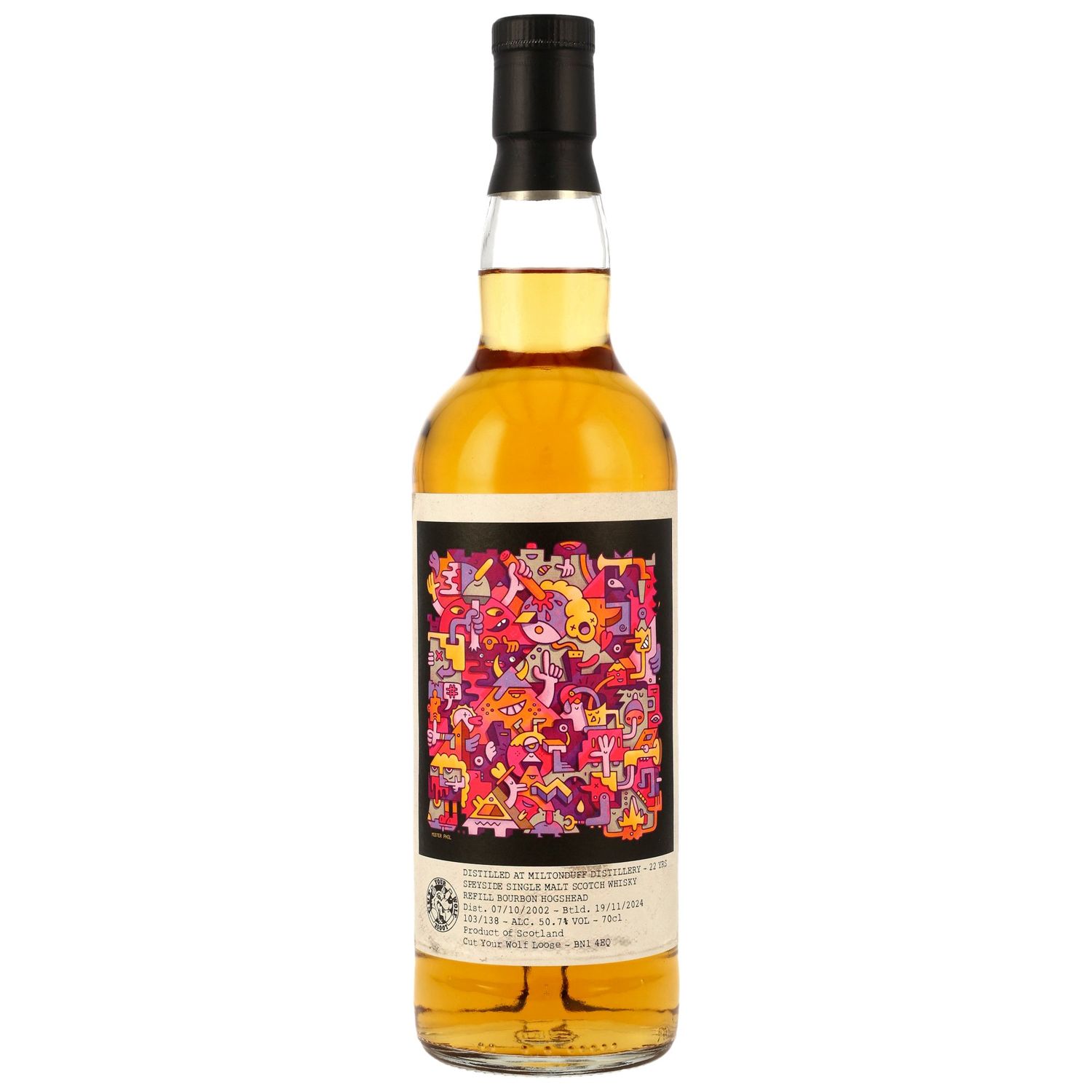 Miltonduff 2002/2024 - 22 Jahre - Refill Bourbon Hogshead - Cut your Wolf Loose - 50,7% Miltonduff 2002/2024 - 22 Jahre - Refill Bourbon Hogshead - Cut your Wolf Loose - 50,7%