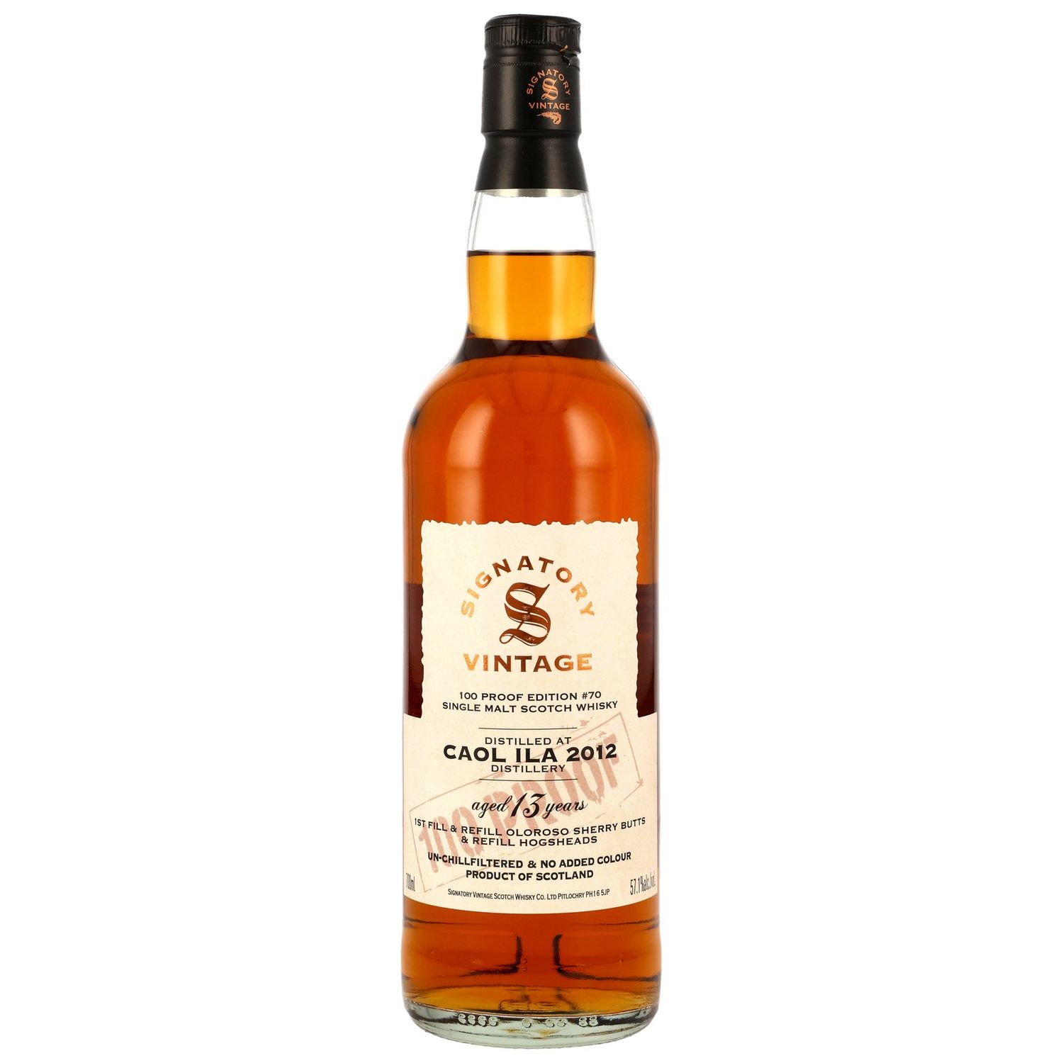 Caol Ila - 13 Jahre - 2012/2026 - 100 Proof #70 - 57,1% - 1.& Refill Oloroso, Ref. Hogsheads