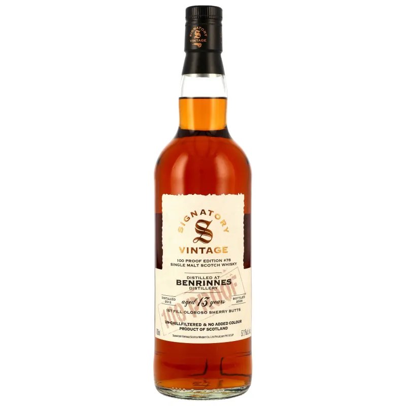 Benrinnes - 2012/2026 - 13 Jahre - 1st Fill Oloroso Sherry Butts - Signatory 100 PROOF Edition #78 - 57,1% Benrinnes - 2012/2026 - 13 Jahre - 1st Fill Oloroso Sherry Butts - Signatory 100 PROOF Edition #78 - 57,1%