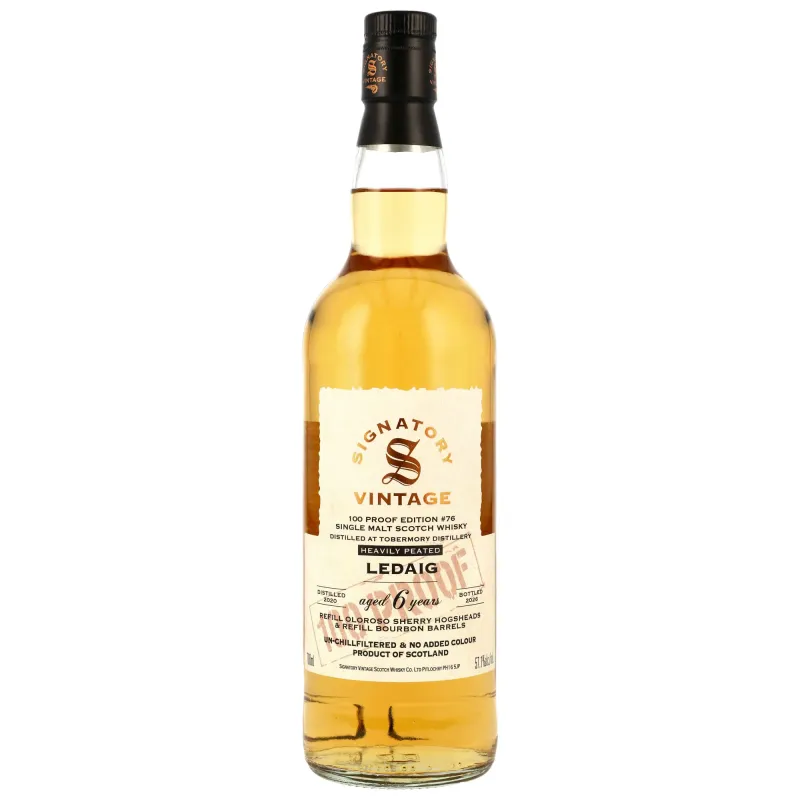 Ledaig - 2020/2026 - 6 Jahre - Refill Oloroso Sherry & Bourbon Casks - Signatory 100 PROOF Edition #76 - 57,1%