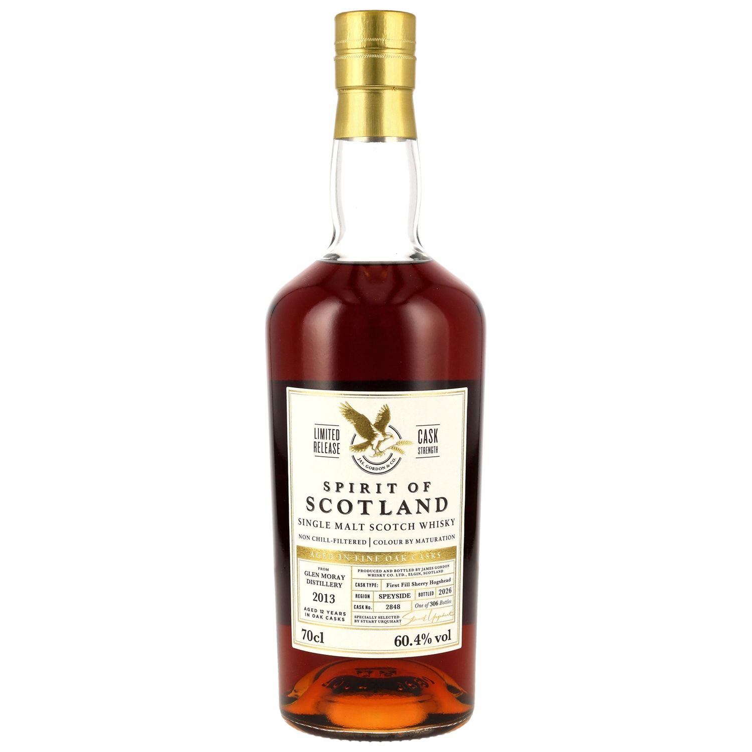 Glen Moray - 2013/2026 - 12 Jahre - 1st Fill Sherry Hogshead #2848 - G&M Spirit of Scotland - 60,4%