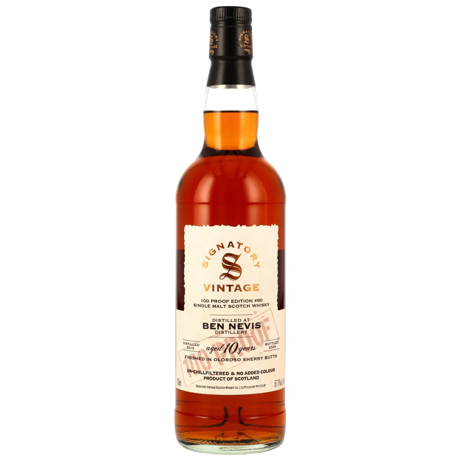 Ben Nevis - 10 Jahre - 2015/2026 - SV 100% Proof #80 - 57,1% - 1. Oloroso finish