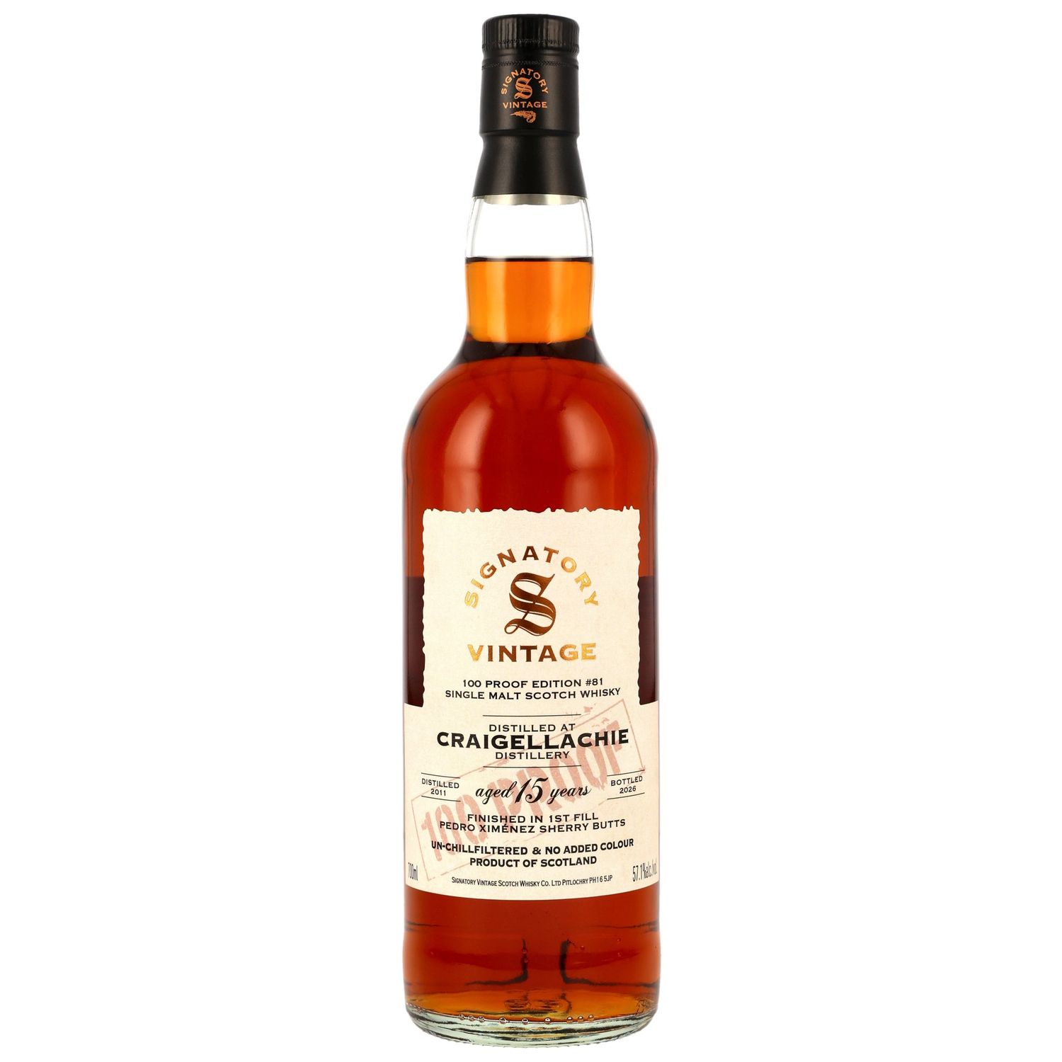 Craigellachie - 15 Jahre - 2011/2026 - SV 100% #81 - 1 Fill Px Finish- 57,1%