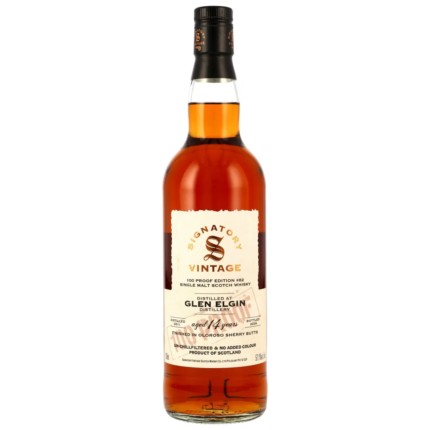 Glen Elgin - 2011/2026 - 14 Jahre - Oloroso Sherry Butts Finish - Signatory 100 PROOF Edition #82 - 57,1%