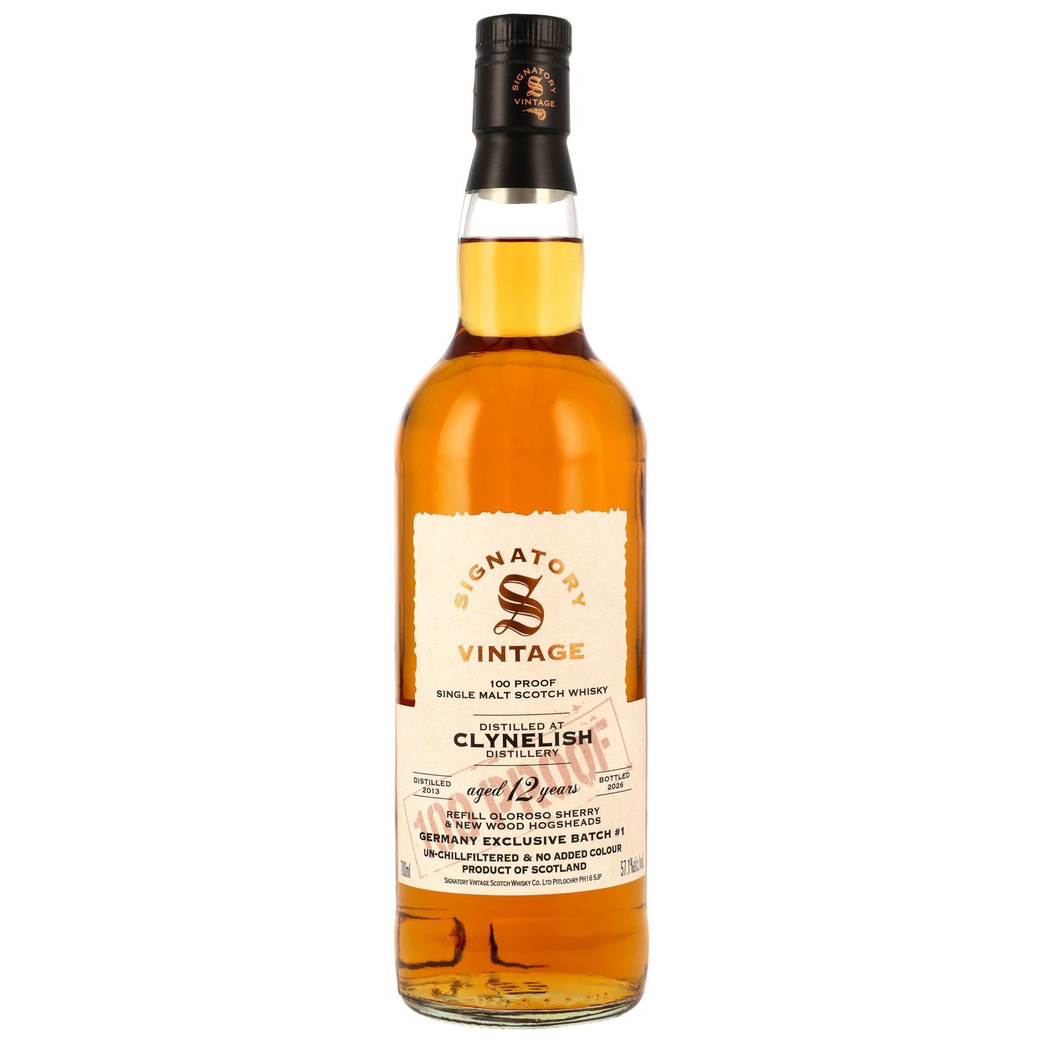 Clynelish - 2013/2026 - 12 Jahre - Oloroso Sherry & New Wood Casks - Sig 100 PROOF Edition Germany Exclusive #1 - 57,1% Clynelish - 2013/2026 - 12 Jahre - Oloroso Sherry & New Wood Casks - Sig 100 PROOF Edition Germany Exclusive #1 - 57,1%