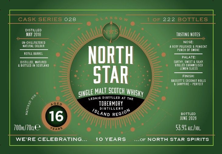 Ledaig 16 Jahre - 2010/2026 - Ref. Barrel - 53,9% - North Star Ledaig 16 Jahre - 2010/2026 - Ref. Barrel - 53,9% - North Star