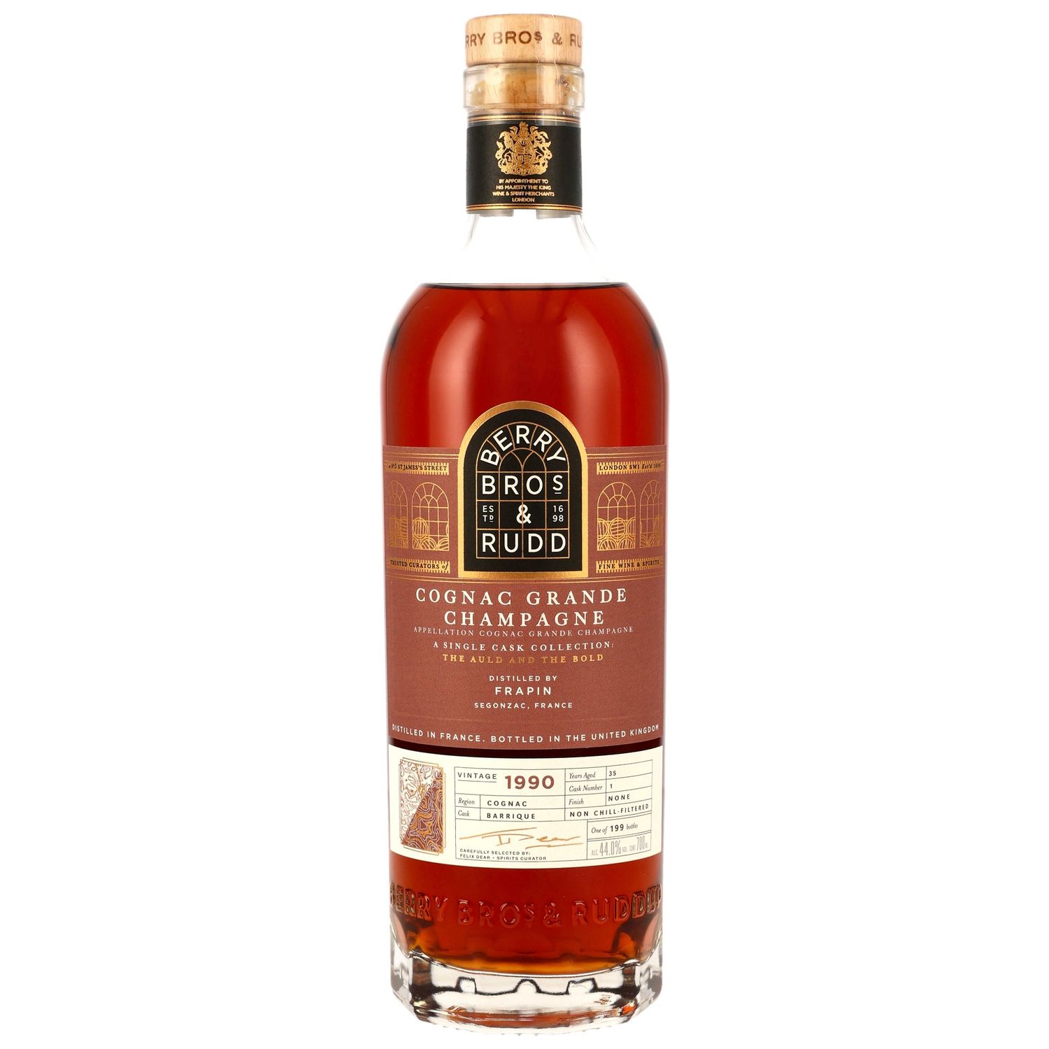 Frapin Cognac - 1990 - 35 Jahre - Barrique #1 The Auld & The Bold (Berry Bros & Rudd) - 44,0% Frapin Cognac - 1990 - 35 Jahre - Barrique #1 The Auld & The Bold (Berry Bros & Rudd) - 44,0%