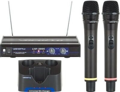 Vocopro UHF-3205 UHF-Dual Channel Rechargeable Wireless Microphone System
