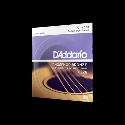 DAddario EJ26 11-52 Phosphor bronze Custom light Acoustic guitar strings