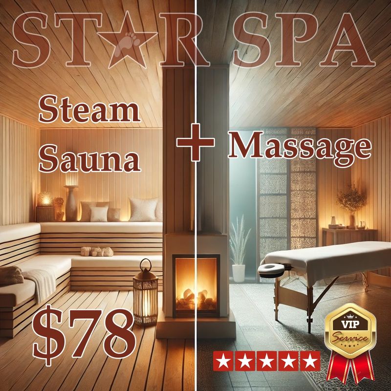 VIP 90 Min. Steam Sauna and Massage