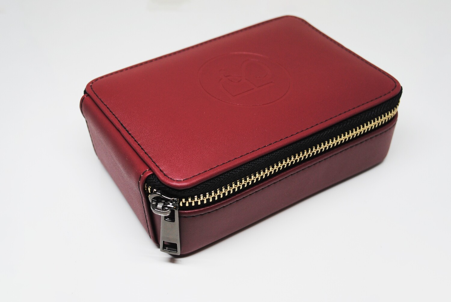 【美品】PLUSSOUND イヤホン レザーケース　色：バーガンディ PLUSSOUND Leather Storage Case