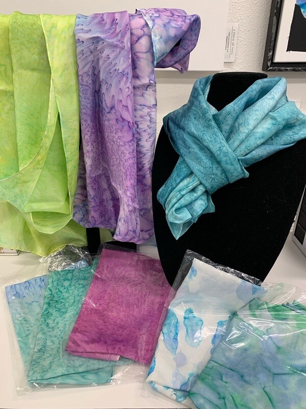 Hand painted silk scarf