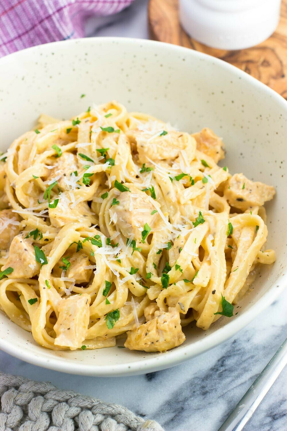 Buffalo Bleu Cheese Alfredo Pasta