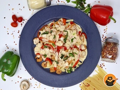 Shrimp Alfredo Bake- Pasta