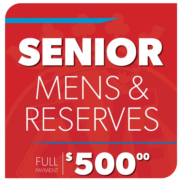 SENIOR MENS / RESERVES - REGISTRATION 2026 - Full Payment