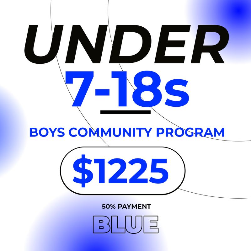 U7 - U18s | Boys Community Program  (Blue) - REGISTRATION 2027 - 50% Payment