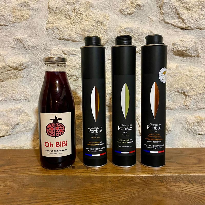 Discovery pack: 3 olive oils and pomegranate juice Discovery pack: 3 olive oils and pomegranate juice