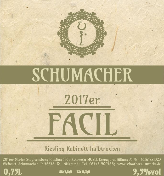 2017er Riesling - FACIL, Merler Stephansberg, Kabinett halbtrocken