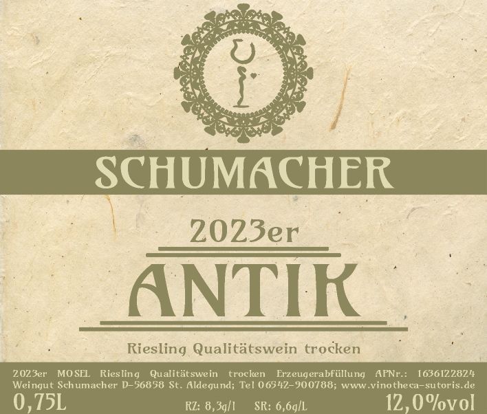 2023er Riesling - ANTIK, Qualitätswein trocken schmeckend