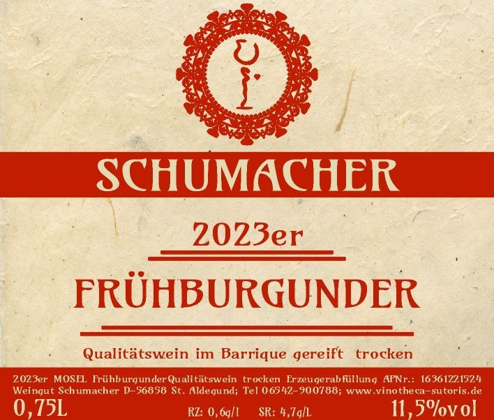 2023er FRÜHBURGUNDER Auslese im Barrique gelagert trocken