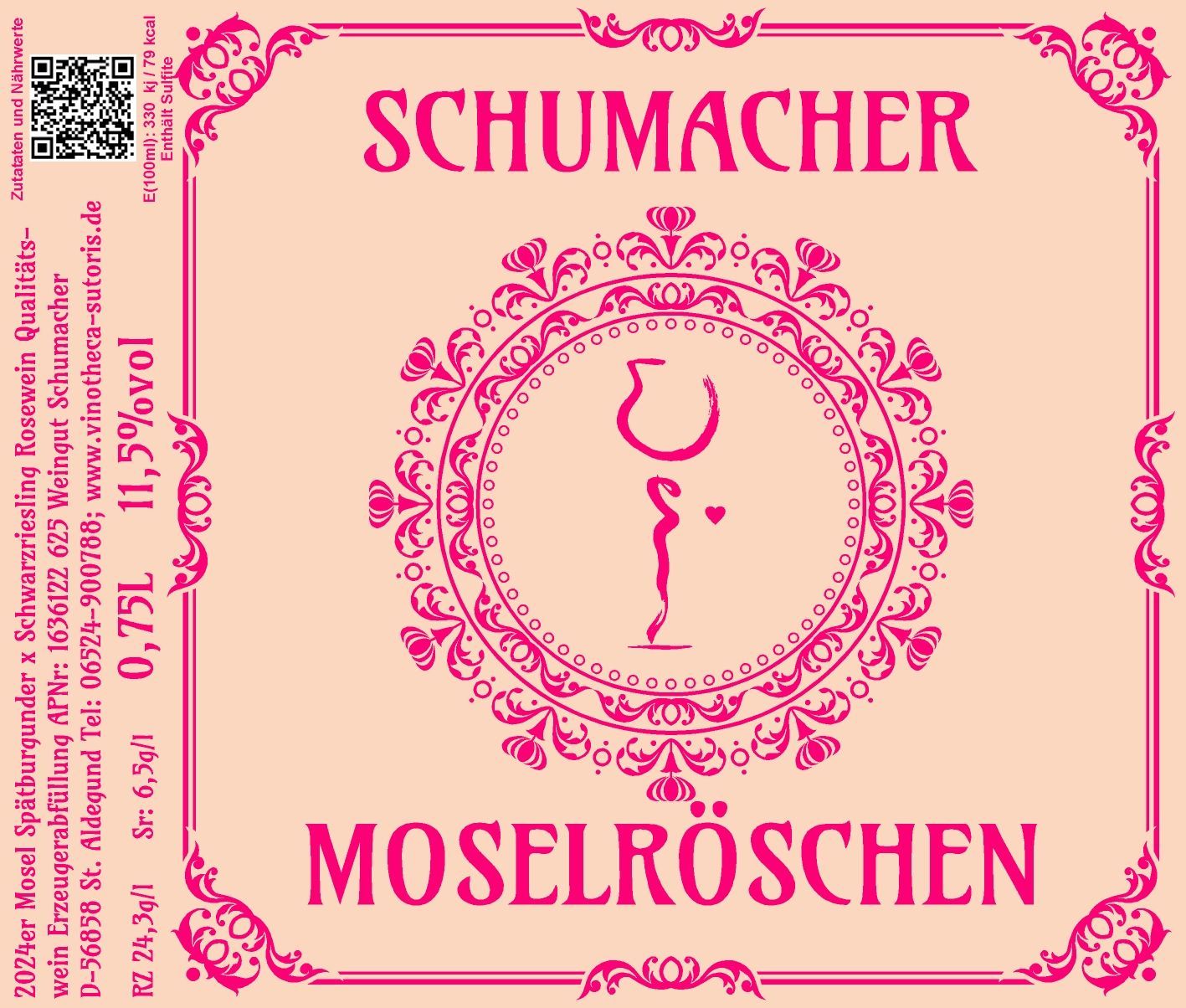 2024er MOSELRÖSCHEN, Qualitätswein Spätburgunder X Schwarzriesling  Rosé  feinherb