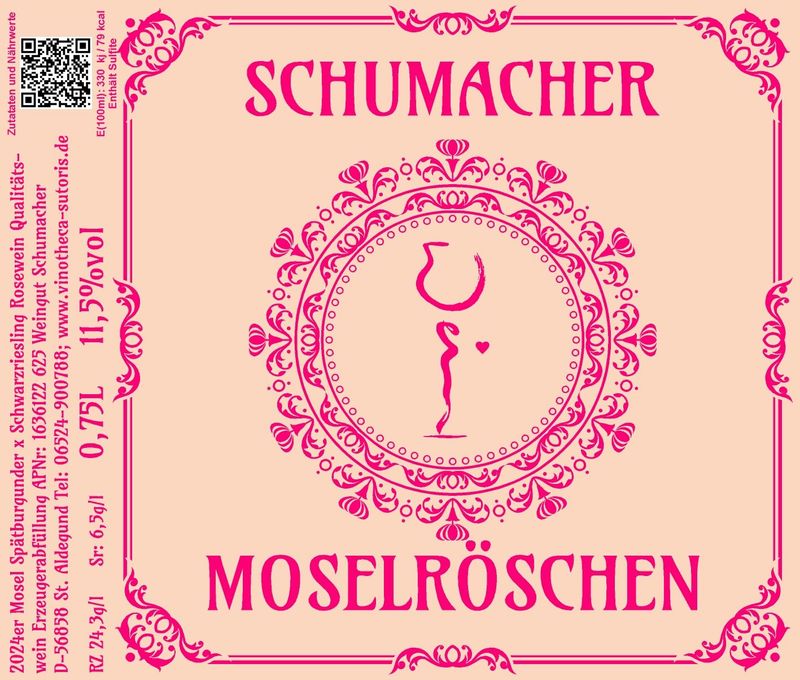 2024er MOSELRÖSCHEN, Qualitätswein Spätburgunder X Schwarzriesling  Rosé  feinherb