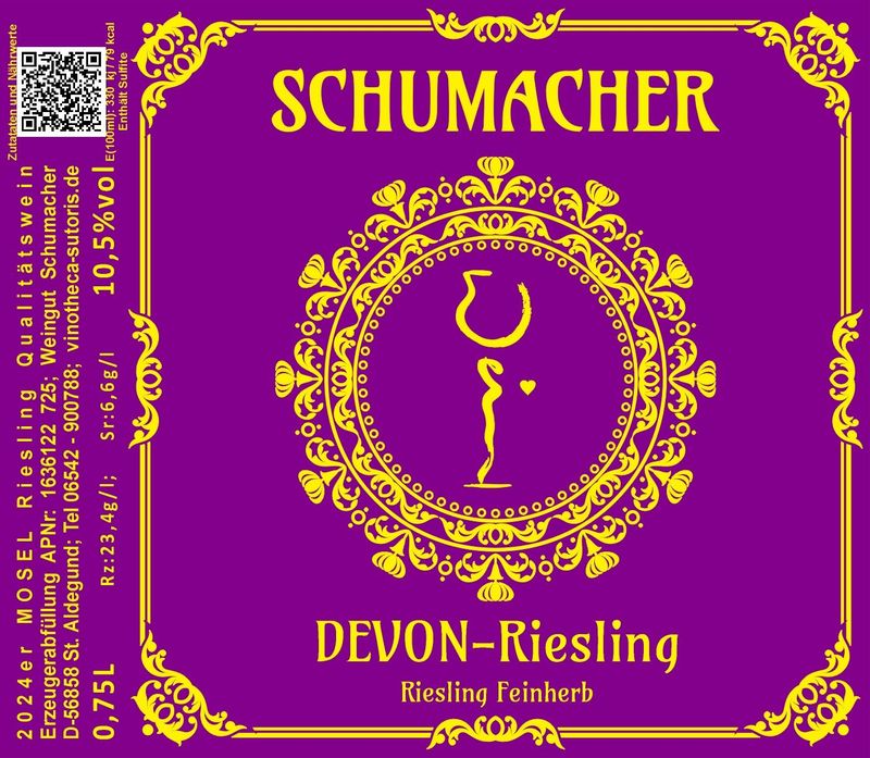 2024er DEVON - Riesling, Qualitätswein feinherb 2024er DEVON - Riesling, Qualitätswein feinherb